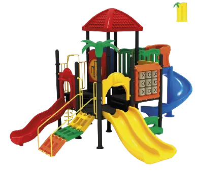 Juego modular con doble tobogán ancho