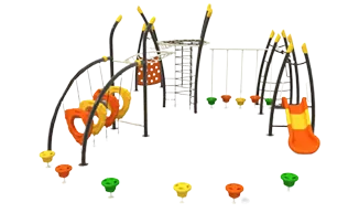 Circuito de escalada con aros y montables