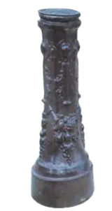Bolardo de fundición ornamental estriado