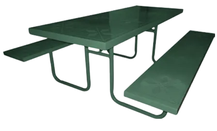 Mesa de picnic con bancas corridas